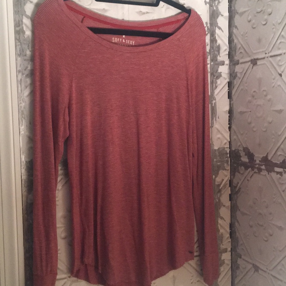 Red and white striped long sleeve
